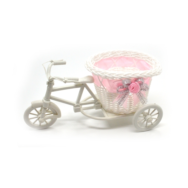 Bicicleta decor fundita satin roz