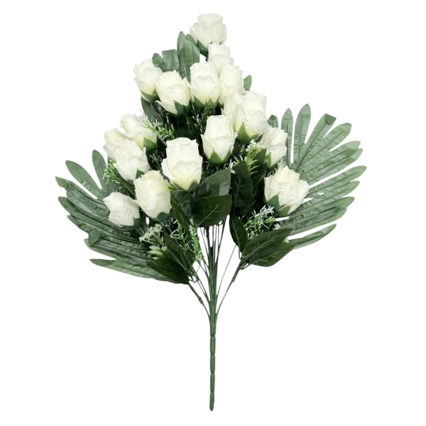 Buchet Artificial 18 Fire Trandafiri Albi