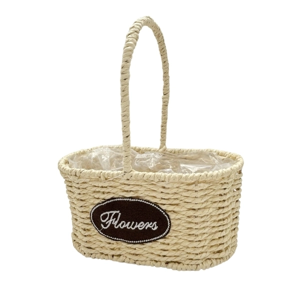 Cos Landou din Funie Flowers - Beige